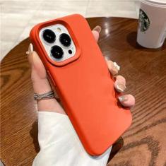 Imagem de Capa de silicone líquido para iphone 15 14 13 12 11 pro max capa traseira macia para 14 15 plus casos bonitos acessórios, vermelho laranja, para iphone 13