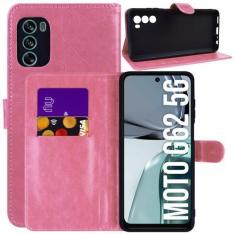 Imagem de Capa Carteira Couro ROSA compatível Moto G62 XT2223 6.5  - Luiza Cell2
