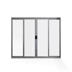 Imagem de Janela de Alumínio de Correr 100x150cm 4 Folhas Hale Esquadrias Brilhante