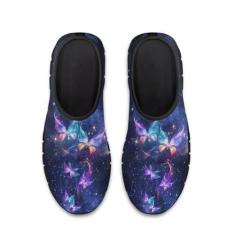 Imagem de GOSTONG Tênis de corrida adulto feminino de malha respirável macio antiderrapante para uso ao ar livre atlético sola preta EUA 5-11,5, Borboleta - Roxo, 41