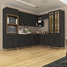 Imagem de Cozinha Modulada Completa 8 Peças 20 Portas 2 Gavetas Paris Cinza