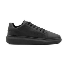Imagem de Tenis Sneaker Casual Masculino Sola4cm Couro Eco All Black  - Rota Sho