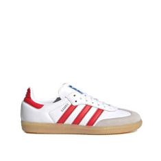 Imagem de adidas Samba OG Tênis infantil grande, Branco nuvem, vermelho universitário/chiclete, 18