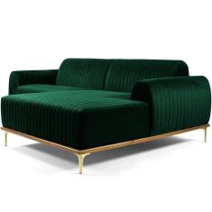 Imagem de Sofá 4 Lugares Com Chaise Molino 265 Cm Verde Musgo C-303
