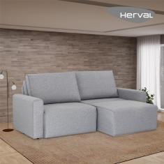 Imagem de Sofá Retrátil 3 Lugares Herval Adapt, Linho Cinza