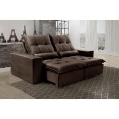 Imagem de Sofá Retrátil e Reclinável 3 Lugares Platina Suede Marrom