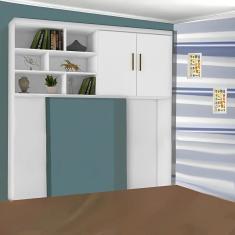 Imagem de Guarda Roupa Aéreo Módulo Chiara 2 Portas Cor Branco Brilho - Phoenix Baby