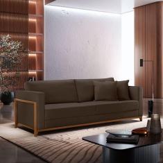 Imagem de Sofá Paris 03 Lugares 174 Cm Veludo Marrom