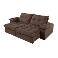Imagem de Sofá 5 Lugares Retrátil E Reclinável Martins M-183 Veludo Marrom