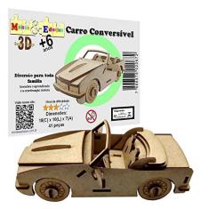 Imagem de Brinquedo Quebra Cabeça 3D Carro Conversível Mdf