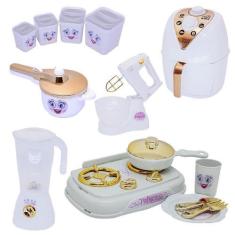 Imagem de Cozinha Infantil Branco Menina Batedeira Princesa Fogão 14Pç - Altimar