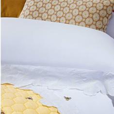 Imagem de Jogo de Cama Queen Melzi 4 Peças Percal 200 Fios Bernadete Casa Amarelo