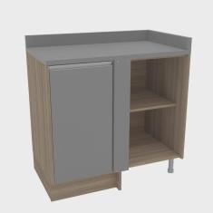 Imagem de Balcão de Cozinha Canto 1 Porta 90cm Menu Kitchen Campanele Politorno