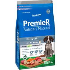 Imagem de Ração Premier Pet Seleção Natural Frango Korin com Batata Doce Cães Filhotes Raças Médias - 2,5 Kg