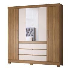 Imagem de Guarda Roupa Casal 4 Portas Cádis 66510 Amêndola Touch / Off White Dem