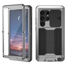 Imagem de JGY Capa de metal ultra resistente para Samsung S24 com protetor de tela com suporte para câmera Samsung S24 Ultra Full Body Militar resistente à prova de choque capa de teste Dorp para uso externo