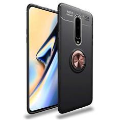 Imagem de SORAKA Capa para OnePlus 7 com suporte para anel Capa Slim Fit de TPU macio Capa OnePlus 7 com placa de metal para suporte magnético de telefone para carro