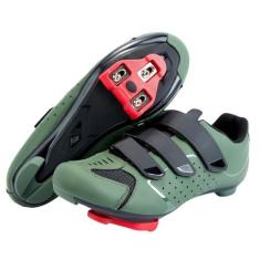 Imagem de Peloton Tênis masculino tamanho 38 a 48 – Compatível com Shimano 2 Bolt Spin Shoes SPD Clips – 3 Bolt Delta Cleats – Sapatos de ciclismo para uso interno e externo para homens e mulheres, Verde oliva,