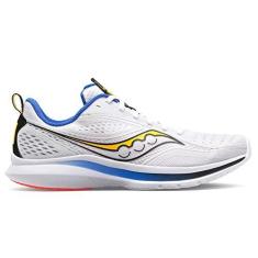 Imagem de Saucony Tênis de corrida masculino Kinvara 13, Branco/Preto/Vizi, 12