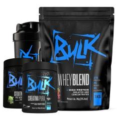 Imagem de Kit Whey Protein Blend Isolado Concentrado 1kg + Creatina 100% Pura 30