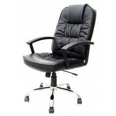 Imagem de  Cadeira Giratória Baixa Viseu Rivattis Revestida Em Poliuretano Preto Base Rodízio Nylon