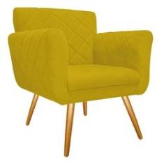 Imagem de Poltrona Laura Pés Palito Mel Suede  - ADJ Decor