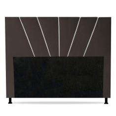 Imagem de Cabeceira Cama Box Casal Queen Size Dallas 160cm Suede Marrom - Desk Design