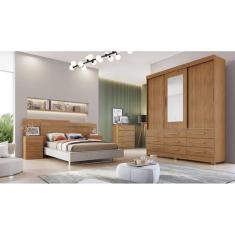 Imagem de Guarda Roupa Solteiro com Espelho 3 Portas 9 Gavetas - Capri-Cumaru - Móveis Novo Horizonte