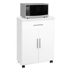 Imagem de Armário Balcão Para Microondas 2 Portas com Gaveta Liz Branco