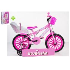 Imagem de Bicicleta Infantil Aro 16 Feminina Com Acessórios,Cadeirinha E Boneca