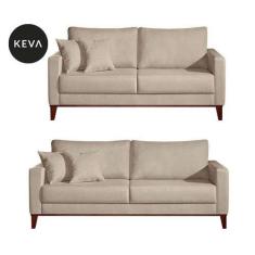 Imagem de Conjunto De Sofá 2 E 3 Lugares Kivik Liso Bege - Keva