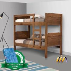 Imagem de Beliche Solteiro Castanho Star Basoto Com Colchão Gazin - Shop Jm