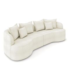 Imagem de Sofá 3 Lugares Orgânico Living 210cm Mersa Bouclê Bege K01 - D`Rossi