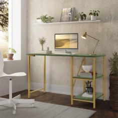 Imagem de Mesa Escrivaninha Star Para Notebook Office Star 120cm com 2 Prateleiras klm Móveis