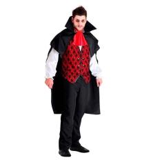 Imagem de Fantasia de Vampiro Adulto Twilight Luxo de Halloween Com Capa e Jabo