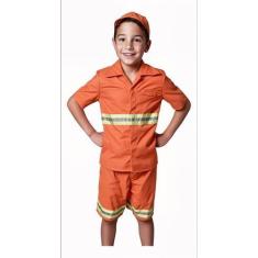 Imagem de Fantasia Infantil Bombeiro Capacete  e Gari Com Gorro - SGB MODAS, Ama