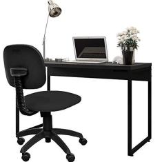 Imagem de Kit Cadeira Escritório Economy Corano e Mesa Escrivaninha Industrial Soft F01  Fosco - Lyam Decor