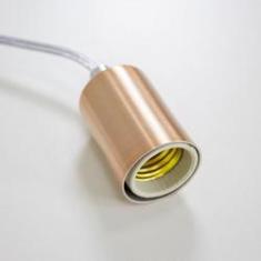 Imagem de Pendente Tubo Cilindro Alumínio 4x6cm E27 Cobre Escovado St458