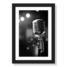 Imagem de Quadro Decorativo Microfone Vintage