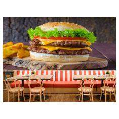Imagem de Papel De Parede Chesseburguer Queijo Carne 3D Al167
