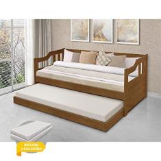 Imagem de Sofá Cama Solteiro Com Cama Auxiliar + 2 Colchões Atraente - Imbuia