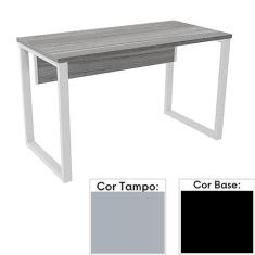 Imagem de Mesa de Escritório Pé Tubular Pe25 em Mdp 120 x 60 cm Cinza com Base Preta