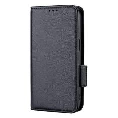 Imagem de Diaobaolee Capa compatível com Oppo Realme 8i, capa flip de couro com compartimento para cartão, design de carteira, trava magnética, suporte, capa de couro para Oppo Realme 8i preta