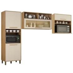 Imagem de Cozinha Compacta 2 Armários Aéreos E 1 Paneleiro Salvador Cinamomo/Off