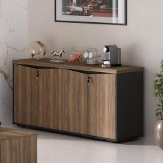 Imagem de Balcão Artany 4 Portas Ii - Y37 - Nogal/Preto 6293