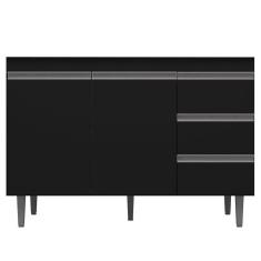 Imagem de Balcão Gabinete Para Pia 120Cm 2 Portas Andréia Preto