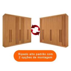 Imagem de Guarda-Roupa Casal 6 Portas Cinamomo Ripado - Alpoim