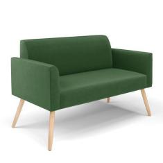 Imagem de Sofá Namoradeira Pés Palito Natural Marisa Suede Verde D03 - D'rossi -
