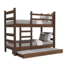 Imagem de Treliche Madeira Maciça - vira 2 Camas - com Colchões Inclusos Dubai Multimóveis Cr35107 Imbuia