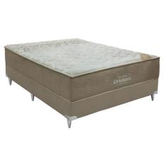 Imagem de Conjunto Cama Box Colchão Viscomemory Casal 138x188x28cm Ortobom Bege/Branco